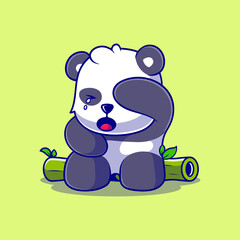 cute crying alone panda illustration suitable for mascot sticker and t-shirt design