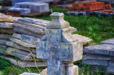 The Cross of the Thumb. Part of old cemetery at Trinity Church, 2012