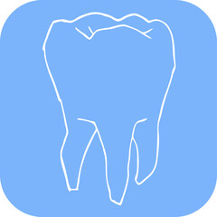 Root tooth. Beautiful healthy tooth is symbol for health dental care. Logo for dentist doctor, orthodontist, dental clinic. Hand drawn old style vector line illustration.