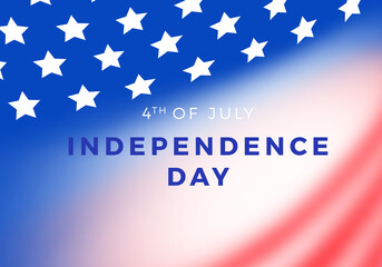 Abstract Vector Background for USA Independence Day. Illustration with Stars on Blue, Red and White Bg for American Patriotic Celebration