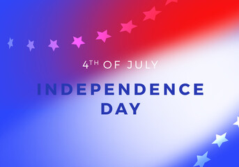 USA Independence Day Abstract Background with Elements of the American Flag in Red and Blue Colors and White Stars