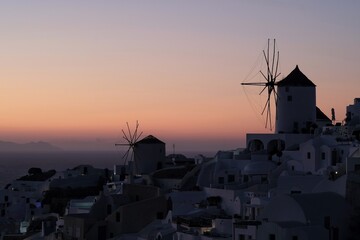 View of  Oia, the most stunning  village of Santorini and an amazing sunset