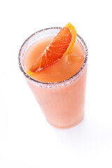 Paloma cocktail isolated on white background