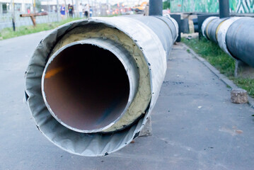 repair of an iron pipe in the city in the ground