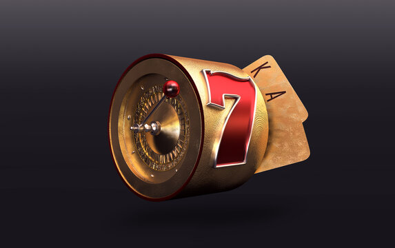casino slot machine 777 banner 3d render 3d rendering illustration 