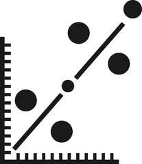 Regression analysis icon, chart icon vector