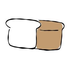 食パン一斤の手描きイラスト素材