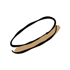 スライスしたバケットの手描きイラスト素材