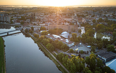 Opole panorama miasta z lotu ptaka