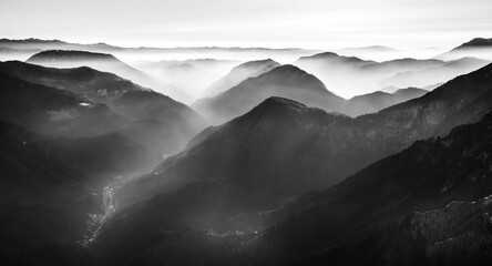 Epic winter scenery in the mountains