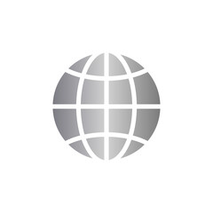 Globe icon with metal gradient