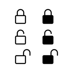 Lock and unlock icon set