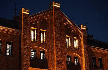 old building at night