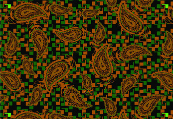 Fototapeta na wymiar paisley geometric objects are suitable for textile metraj pattern