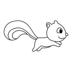 Cute squirrel cartoon coloring page illustration vector. For kids coloring book.
