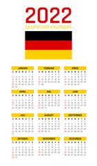 2022 calendar German. 2022 Duitse kalender. 2022 kalender.