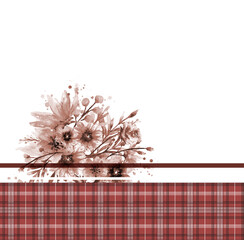 Mixed floral design with sepia effect