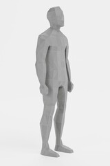 3D Render of Artificial Low-poly Character