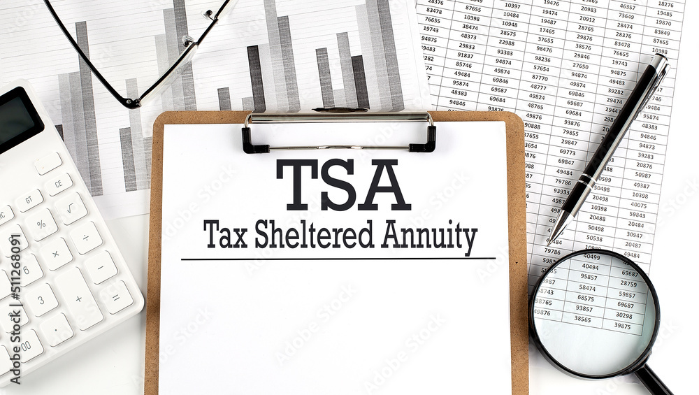Poster paper with tsa on table with charts