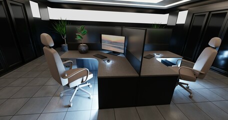 Realistic 3D Render of Office Interior