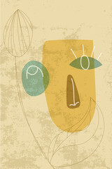 Abstract Face Card ornament art