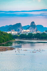 The natural environment of the Xiangshan scenic spot in Guilin, China