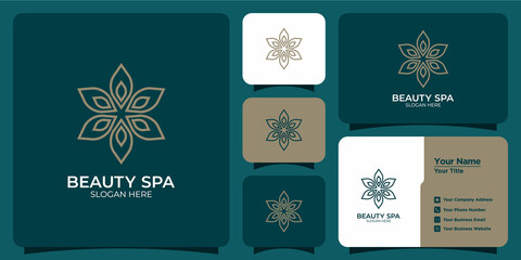 beauty care design logo and branding card