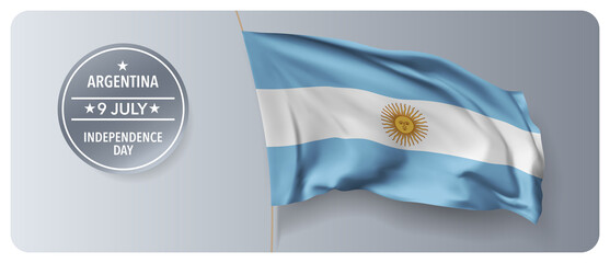 Argentina independence day vector banner, greeting card.