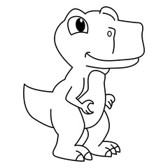 Cute tyrannosaurus cartoon coloring page illustration vector. For kids coloring book.