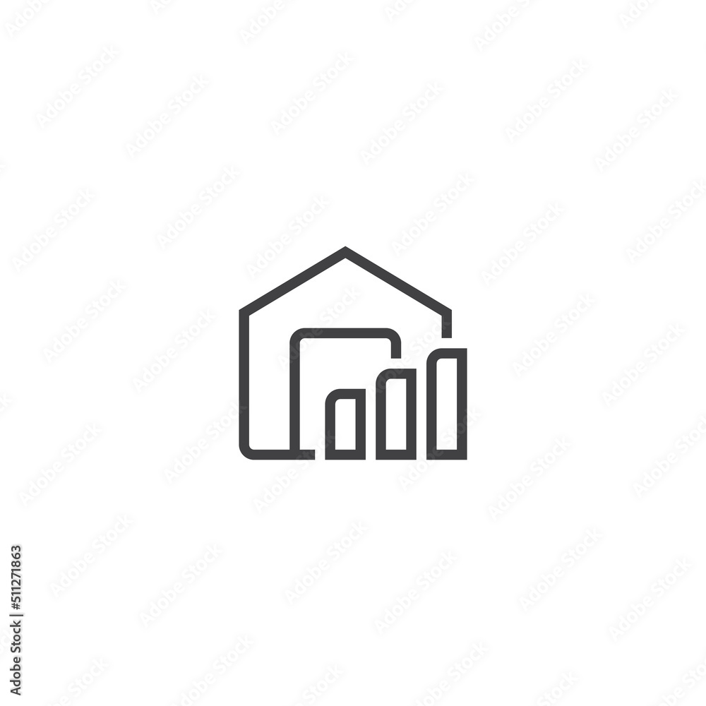 Aufkleber chart line icon. linear style sign for mobile concept and web design. outline vector icon. symbol, l