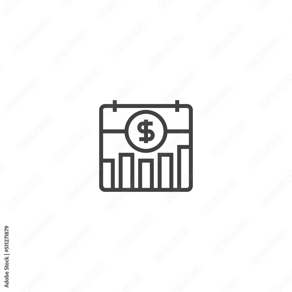 Aufkleber daily chart line icon. linear style sign for mobile concept and web design. outline vector icon. sym