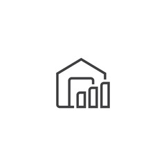 Fototapeta premium Chart line icon. linear style sign for mobile concept and web design. Outline vector icon. Symbol, logo illustration. Vector graphic