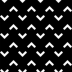 Vector. Black and white abstract ethnic seamless pattern. Background of angle brackets. Mosaic. Design of packaging paper, textile printing, web design, cover, advertising and typographic products.