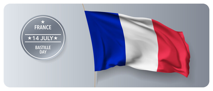 France Bastille day vector banner, greeting card