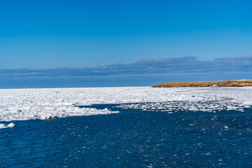 流氷　北海道　納沙布岬