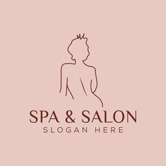 Beauty Spa Healthy Female Logo Premium Vector Design