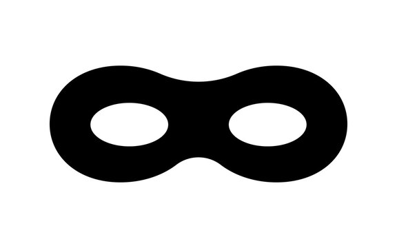 recommend clip art: Superhero mask with eye carnival or villain vector silhouette. Black masquerade costume mask silhouette hidden burgar face. Simple design incognito theatre party masque shape clip art illustration.