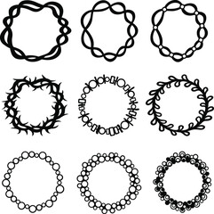 Stylized ornamental circles. Borders and frames