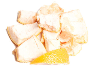 Grapefruit peel isolated on a white background