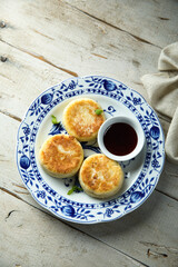 Traditional homemade cottage cheese cakes