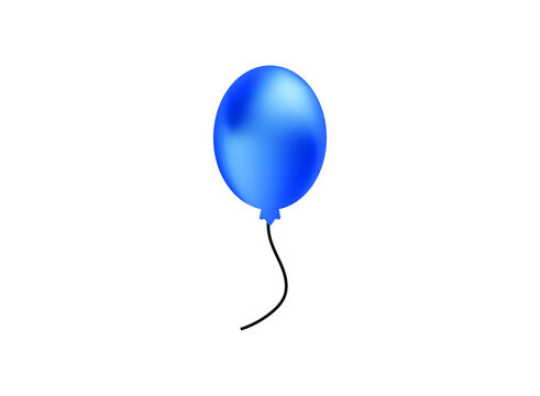 3d Realistic Colorful Balloon. Holiday illustration of flying glossy balloon. Isolated on white Background. Vector Illustration.