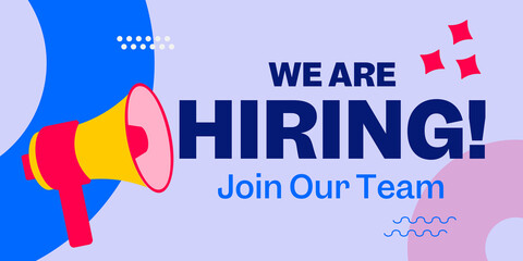 Recruitment advertising template. Recruitment Poster, Job hiring poster, social media, banner, flyer. Digital announcement job vacancies layout