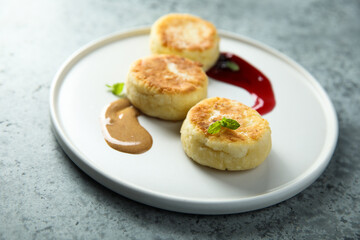 Traditional homemade cottage cheese cakes