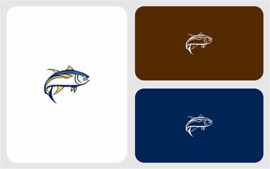 yellowfin tuna vector logo design