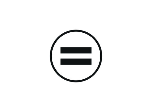 Equal Sign Circle Equal Vector Stock Illustration - Download Image Now -  Equal Sign, Icon Symbol, Symbol - iStock
