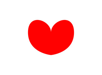 Red heart flat design icon. Vector illustration.