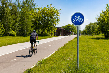  a sign indicating a cycle path