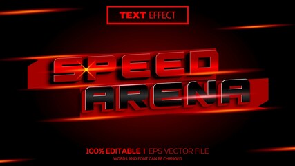 3d editable text effect speed theme premium vector