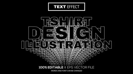 3d editable text effect tshirt illustration theme premium vector