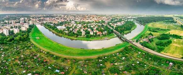 Opole (Polska) panorama miasta, widok miasta - obrazy, fototapety, plakaty